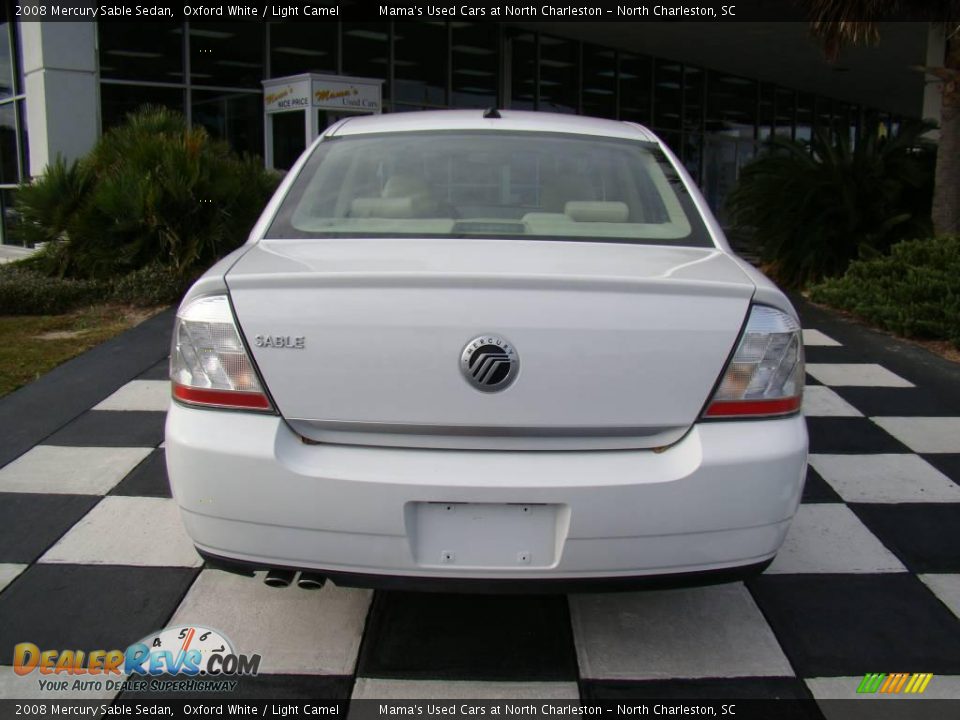 2008 Mercury Sable Sedan Oxford White / Light Camel Photo #8