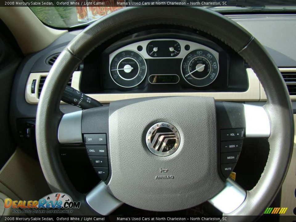 2008 Mercury Sable Sedan Oxford White / Light Camel Photo #23