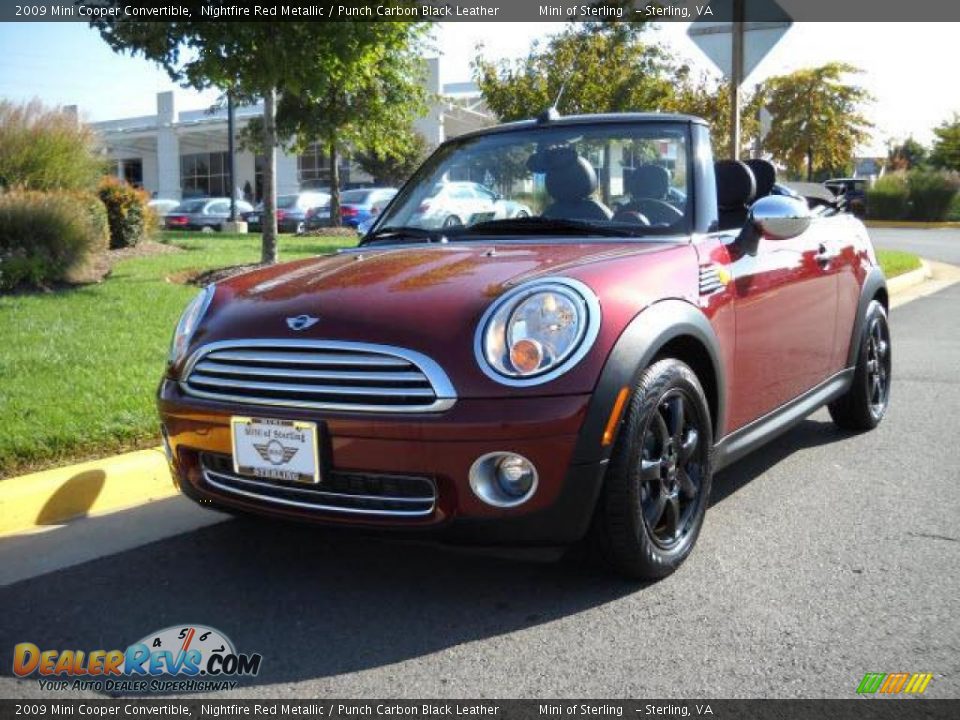 2009 Mini Cooper Convertible Nightfire Red Metallic / Punch Carbon Black Leather Photo #1