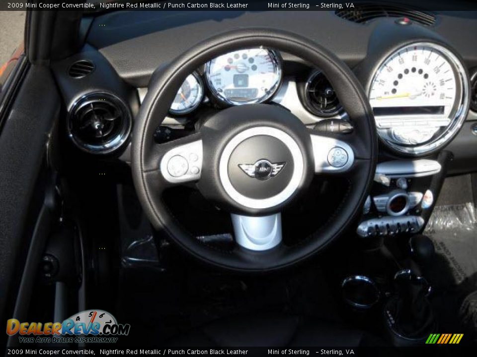 2009 Mini Cooper Convertible Nightfire Red Metallic / Punch Carbon Black Leather Photo #10