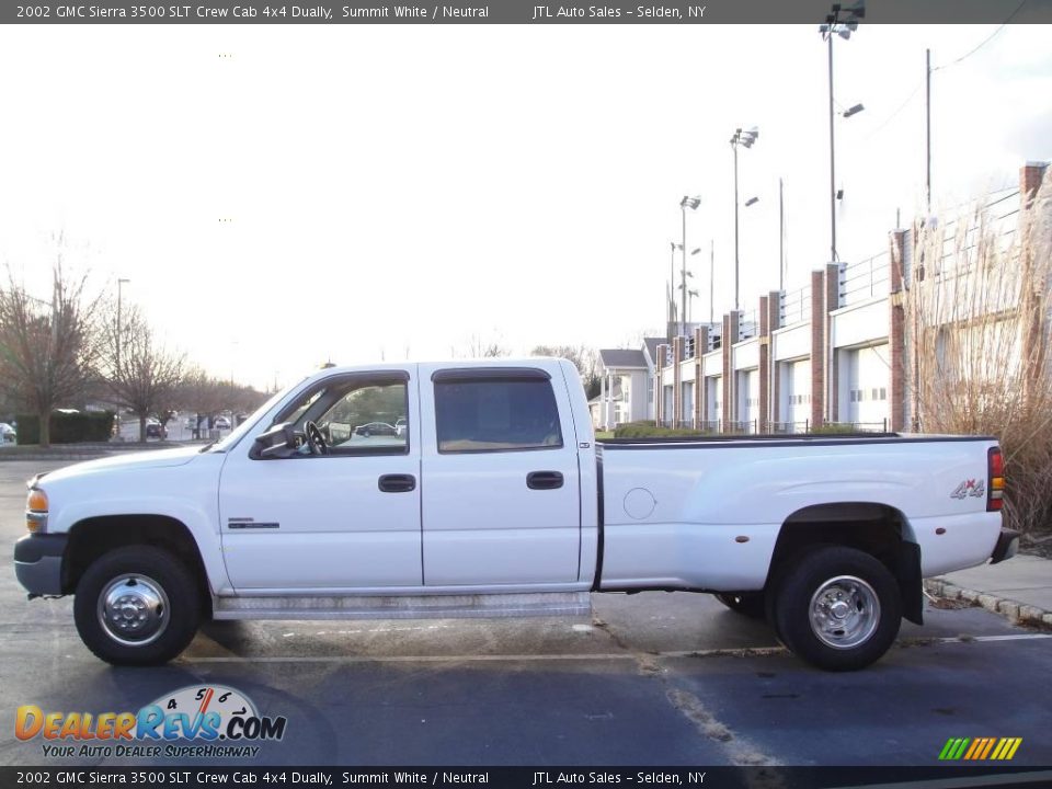 2002 GMC Sierra 3500 SLT Crew Cab 4x4 Dually Summit White / Neutral Photo #3