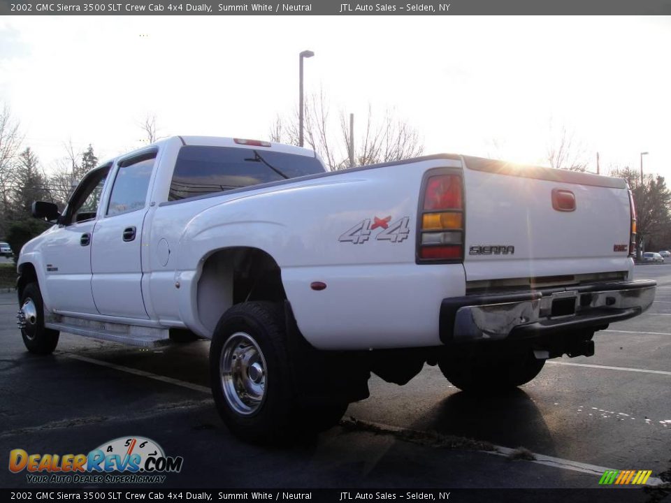 2002 GMC Sierra 3500 SLT Crew Cab 4x4 Dually Summit White / Neutral Photo #4