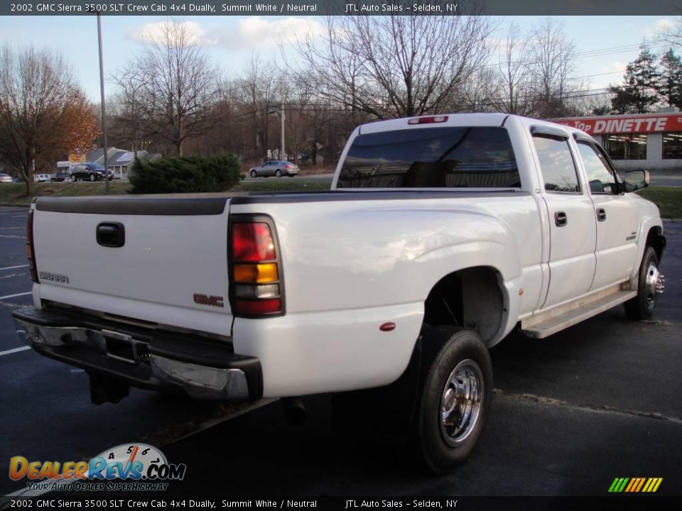 2002 GMC Sierra 3500 SLT Crew Cab 4x4 Dually Summit White / Neutral Photo #6