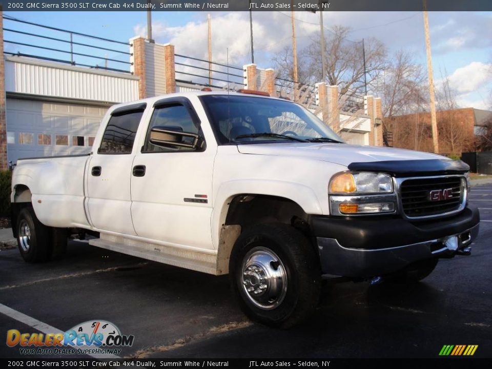 2002 GMC Sierra 3500 SLT Crew Cab 4x4 Dually Summit White / Neutral Photo #8