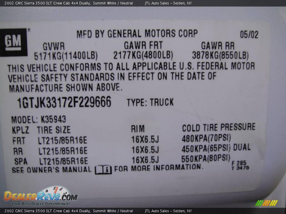 2002 GMC Sierra 3500 SLT Crew Cab 4x4 Dually Summit White / Neutral Photo #17