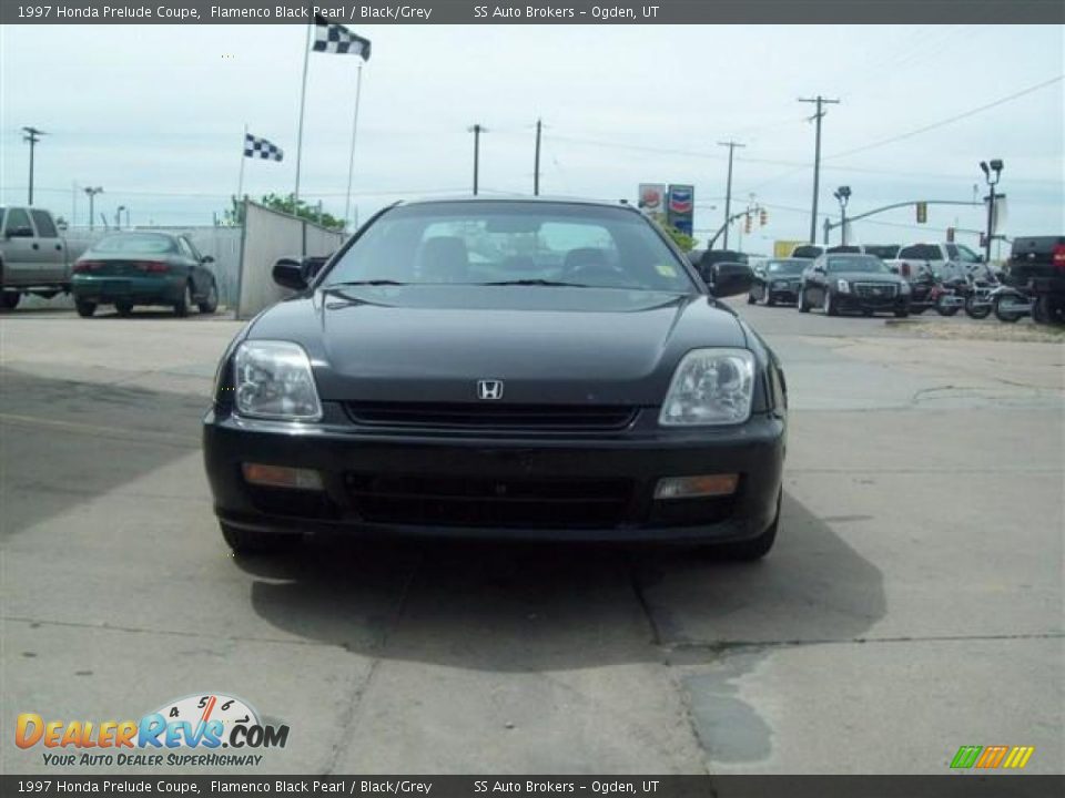 1997 Honda Prelude Coupe Flamenco Black Pearl / Black/Grey Photo #3