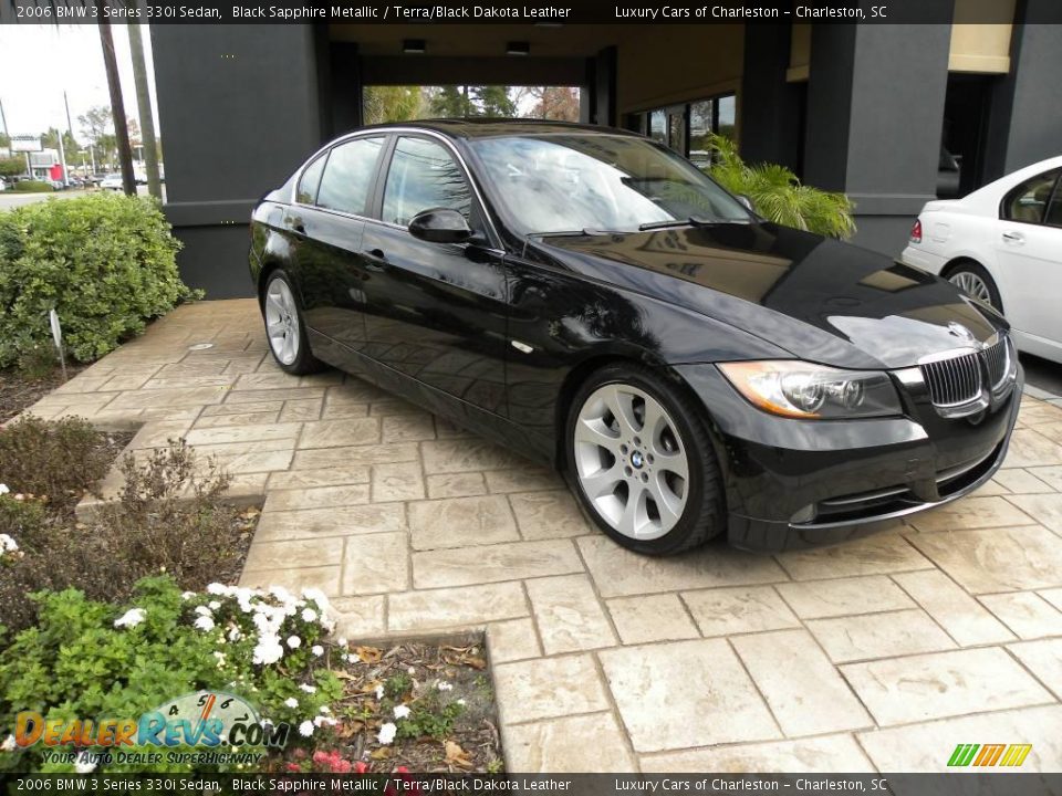2006 BMW 3 Series 330i Sedan Black Sapphire Metallic / Terra/Black Dakota Leather Photo #1