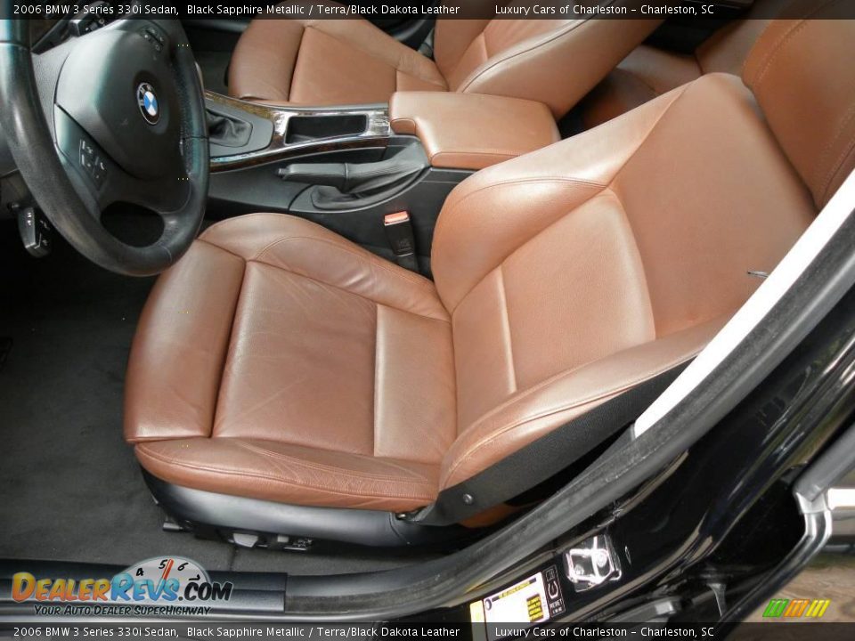 2006 BMW 3 Series 330i Sedan Black Sapphire Metallic / Terra/Black Dakota Leather Photo #8
