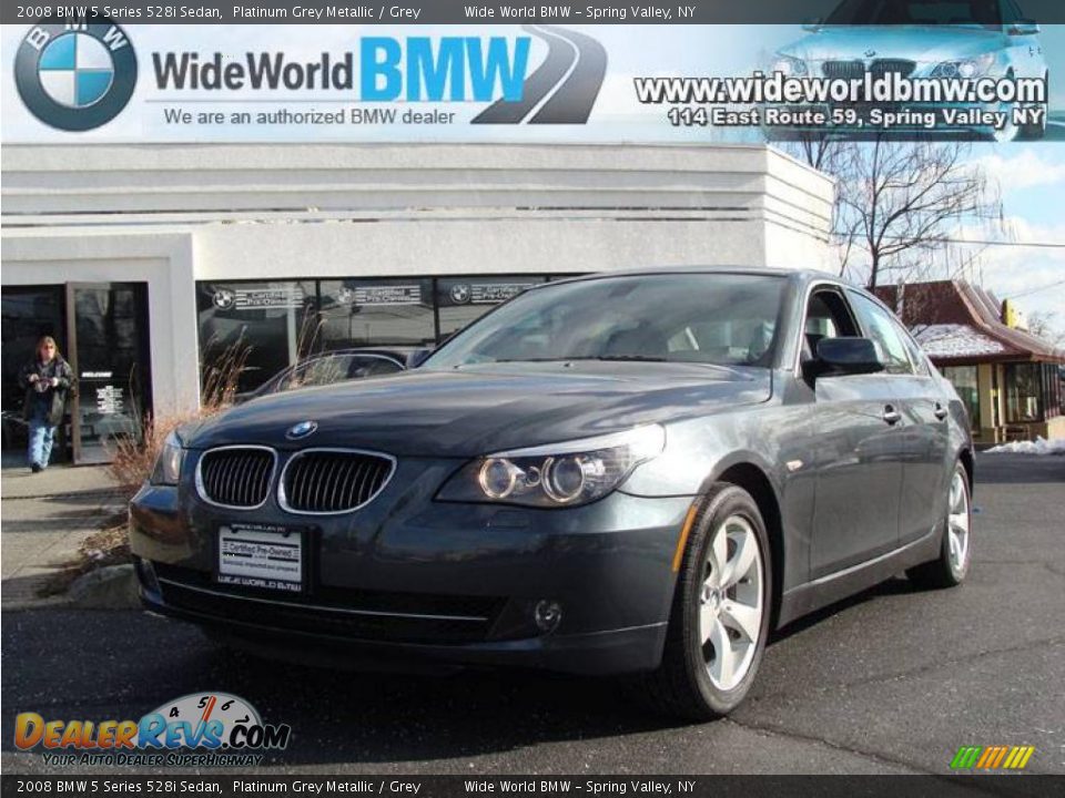 2008 BMW 5 Series 528i Sedan Platinum Grey Metallic / Grey Photo #1