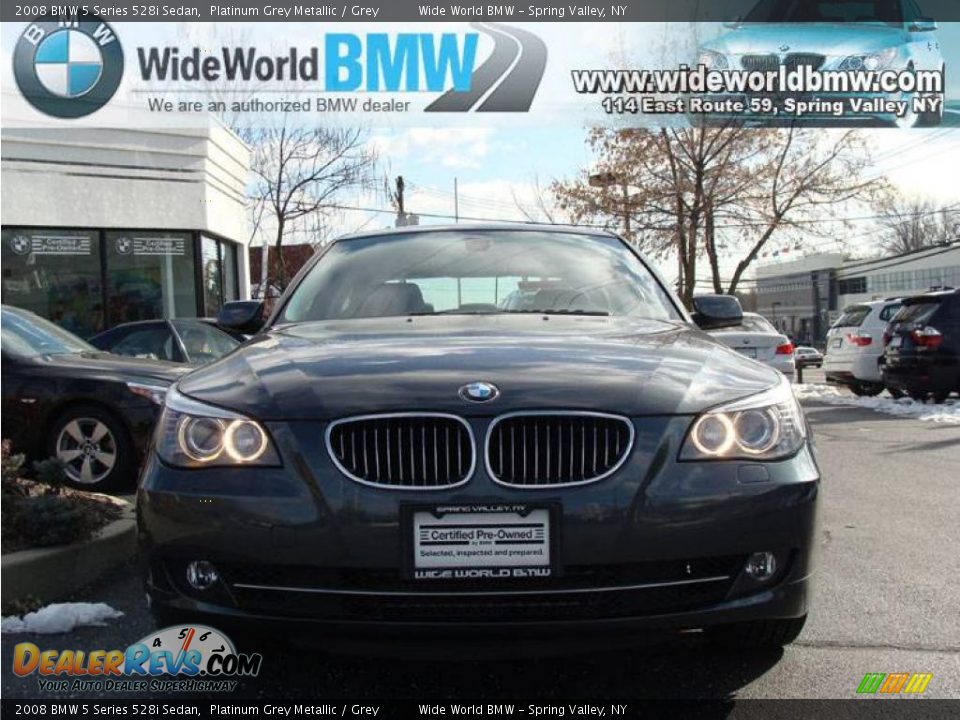2008 BMW 5 Series 528i Sedan Platinum Grey Metallic / Grey Photo #2