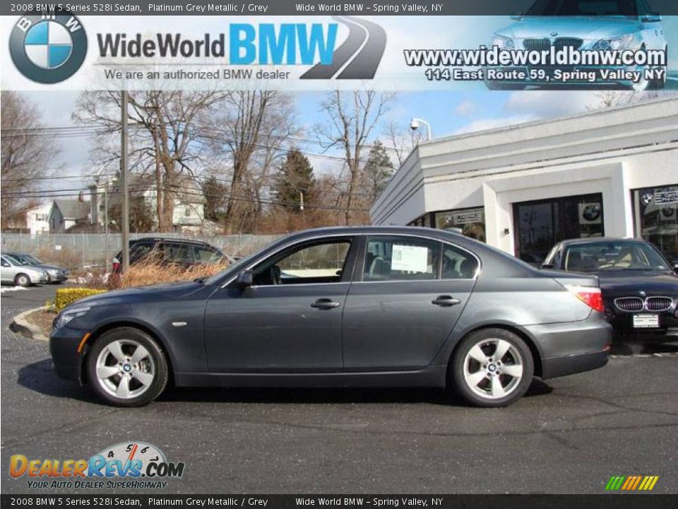 2008 BMW 5 Series 528i Sedan Platinum Grey Metallic / Grey Photo #3