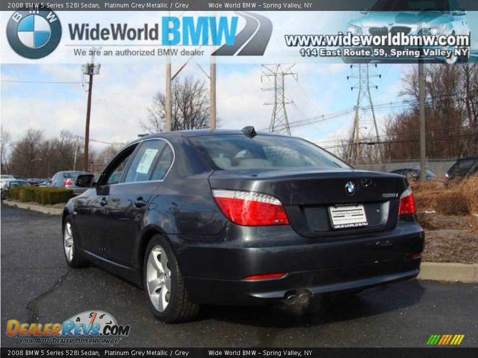 2008 BMW 5 Series 528i Sedan Platinum Grey Metallic / Grey Photo #4