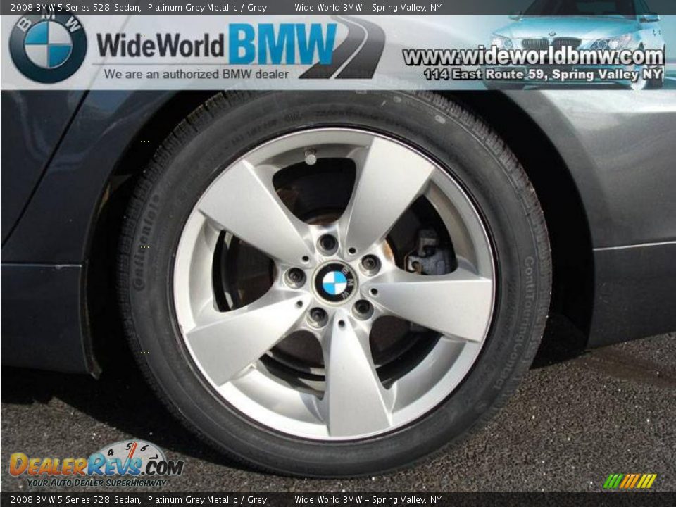 2008 BMW 5 Series 528i Sedan Platinum Grey Metallic / Grey Photo #6