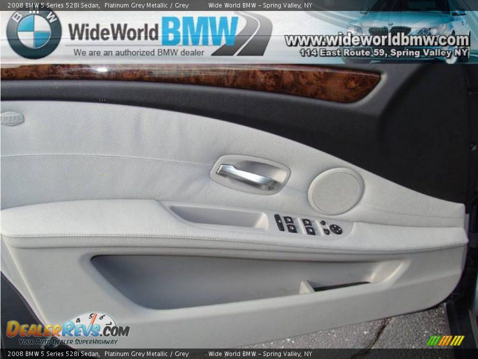 2008 BMW 5 Series 528i Sedan Platinum Grey Metallic / Grey Photo #9