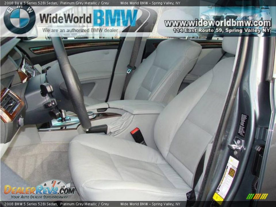 2008 BMW 5 Series 528i Sedan Platinum Grey Metallic / Grey Photo #10