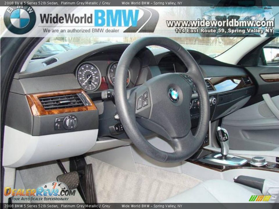 2008 BMW 5 Series 528i Sedan Platinum Grey Metallic / Grey Photo #11