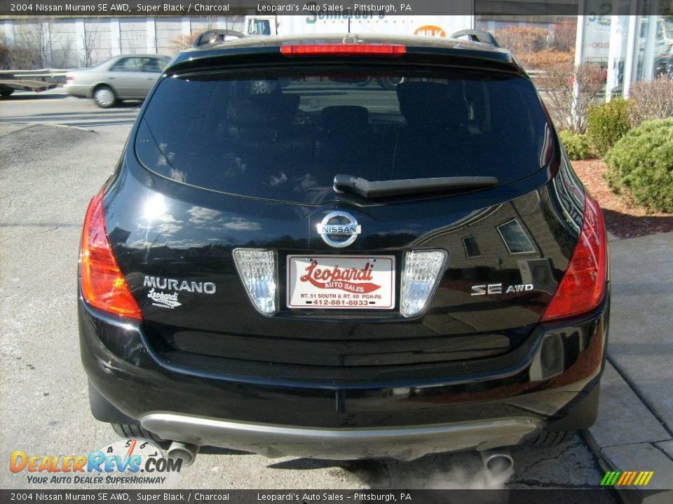 2004 Nissan Murano SE AWD Super Black / Charcoal Photo #4