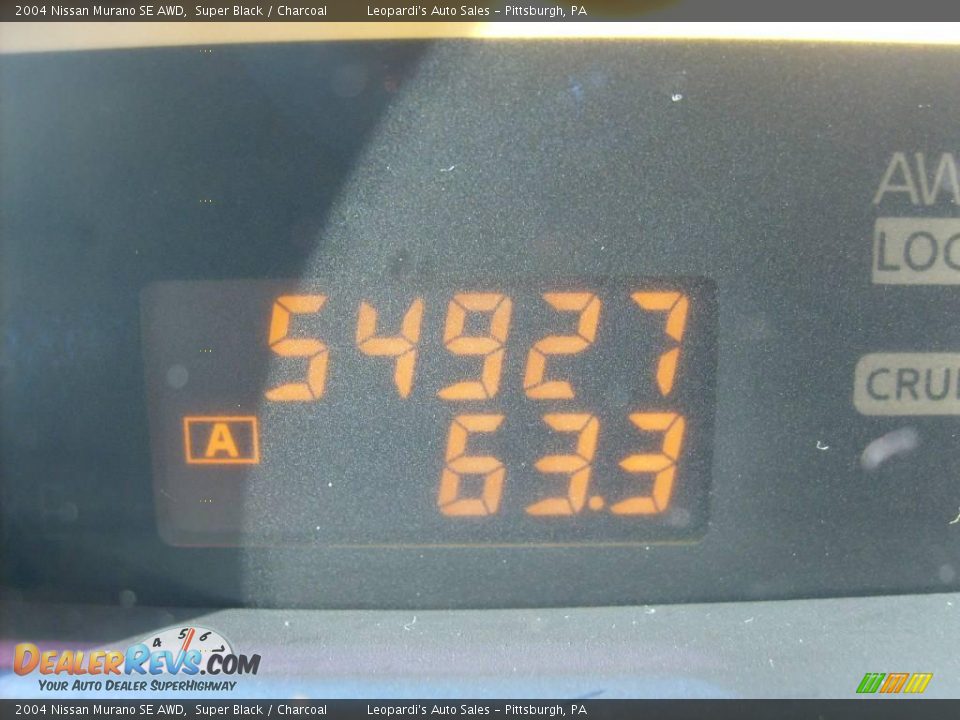 2004 Nissan Murano SE AWD Super Black / Charcoal Photo #15