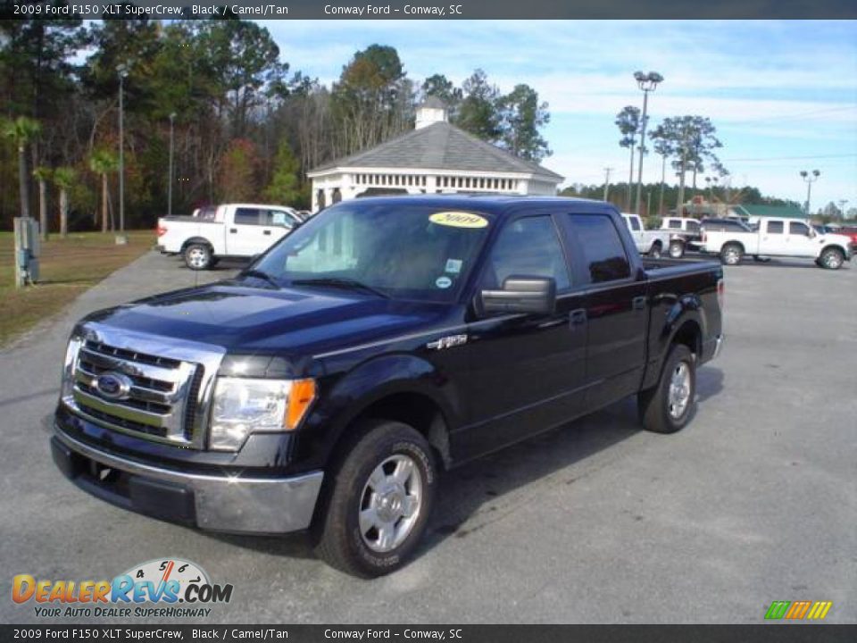 2009 Ford F150 XLT SuperCrew Black / Camel/Tan Photo #1