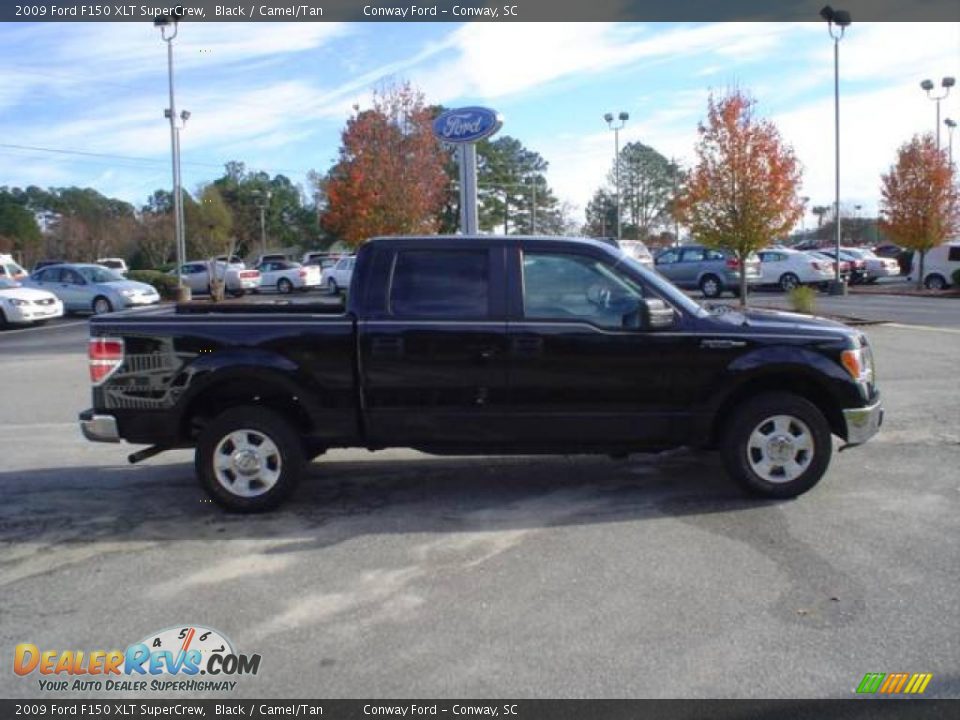 2009 Ford F150 XLT SuperCrew Black / Camel/Tan Photo #4