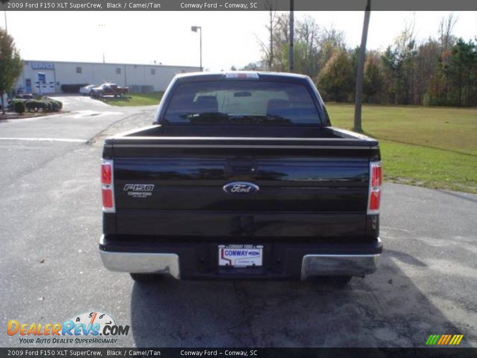 2009 Ford F150 XLT SuperCrew Black / Camel/Tan Photo #6