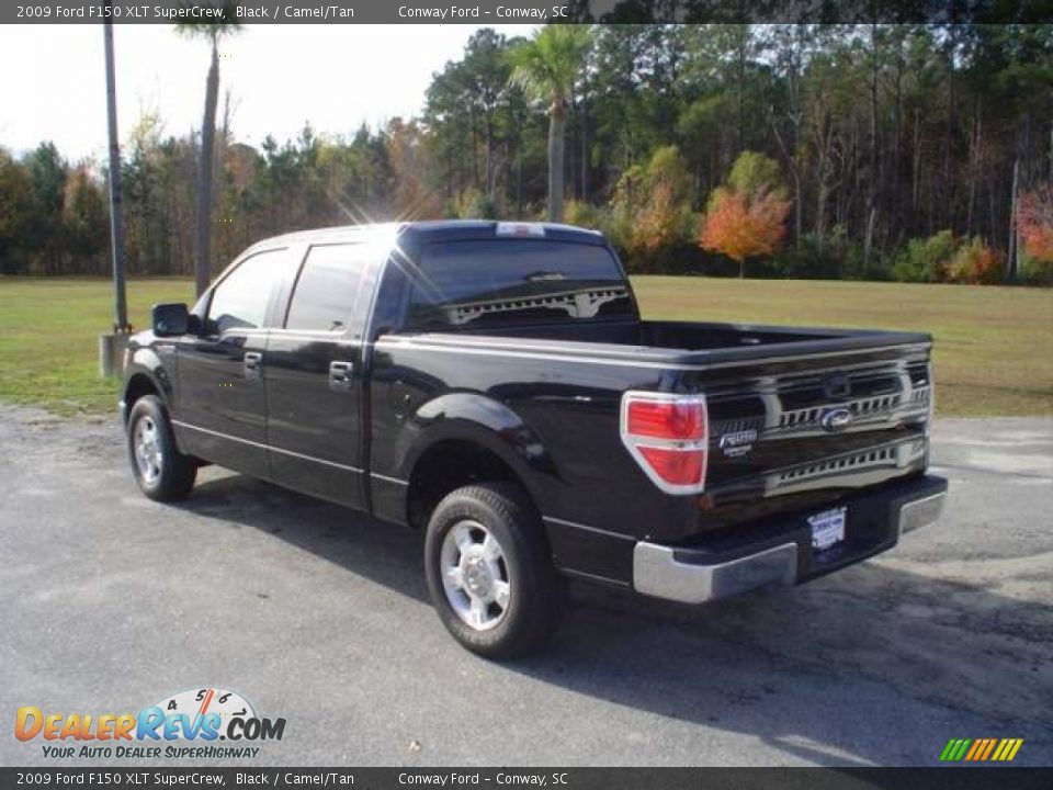 2009 Ford F150 XLT SuperCrew Black / Camel/Tan Photo #7
