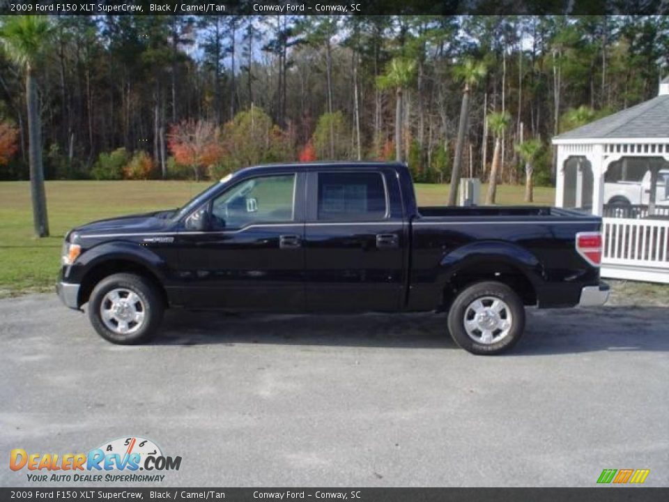 2009 Ford F150 XLT SuperCrew Black / Camel/Tan Photo #8