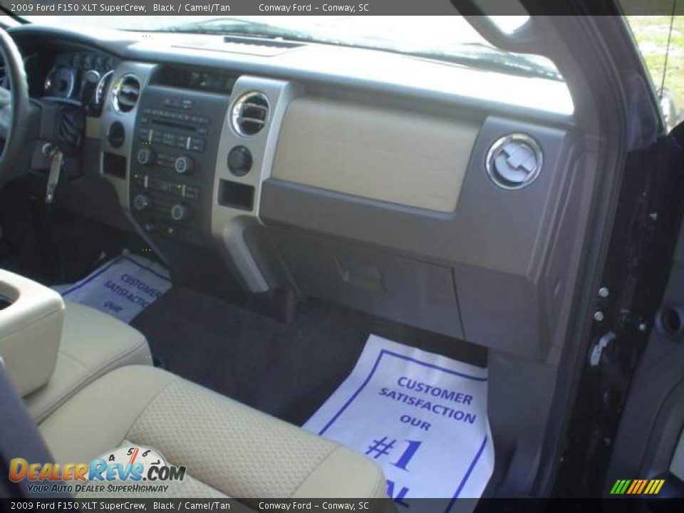 2009 Ford F150 XLT SuperCrew Black / Camel/Tan Photo #17