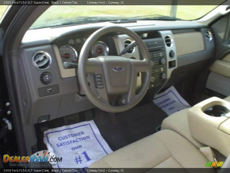 2009 Ford F150 XLT SuperCrew Black / Camel/Tan Photo #20