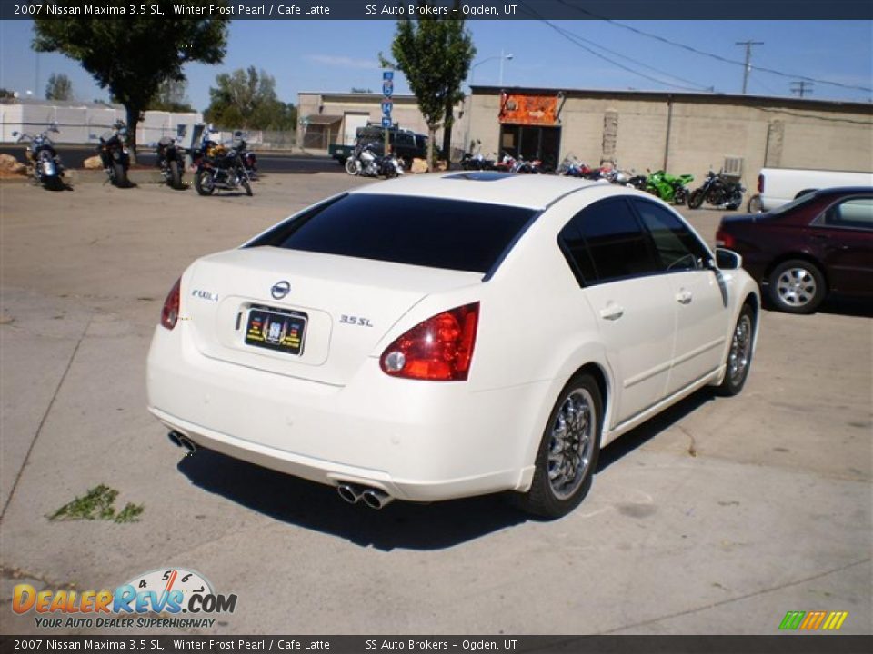 2007 Nissan Maxima 3.5 SL Winter Frost Pearl / Cafe Latte Photo #6