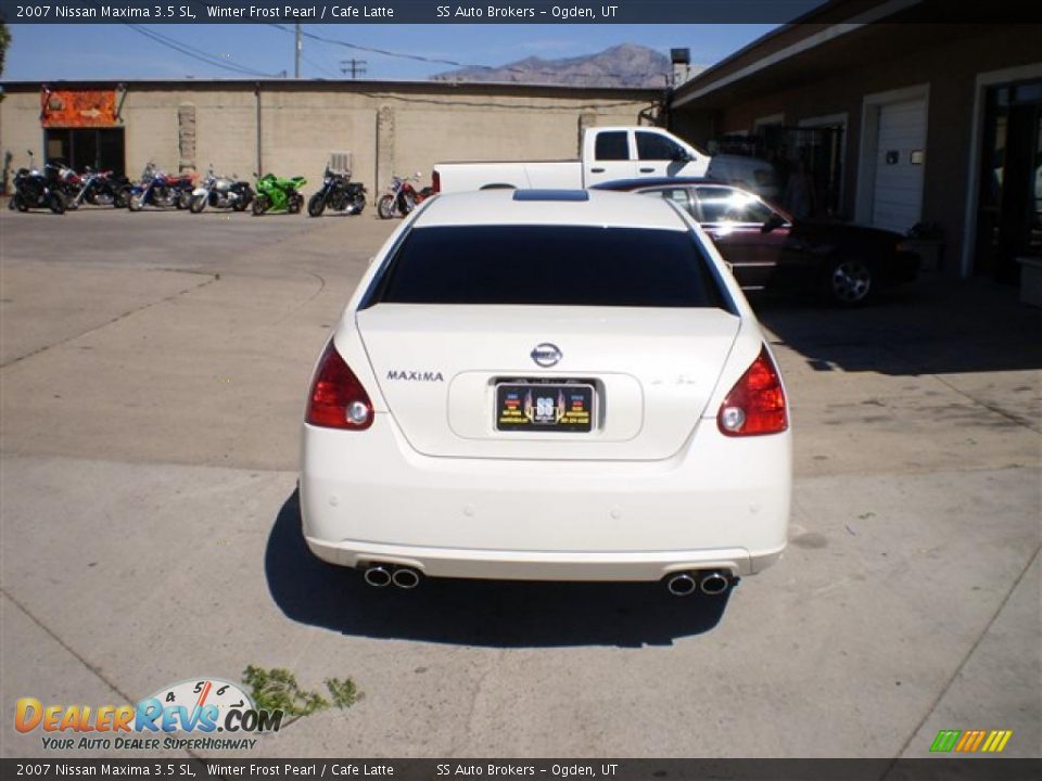 2007 Nissan Maxima 3.5 SL Winter Frost Pearl / Cafe Latte Photo #7