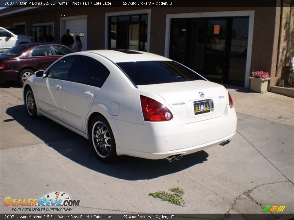 2007 Nissan Maxima 3.5 SL Winter Frost Pearl / Cafe Latte Photo #8