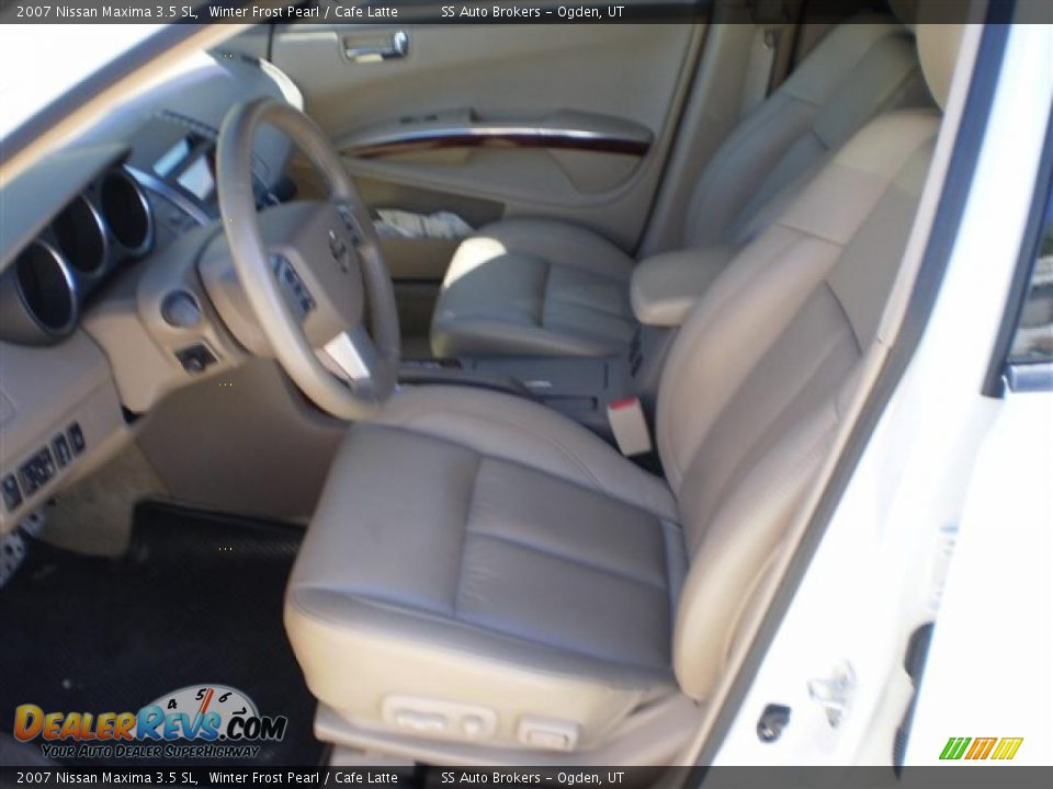 2007 Nissan Maxima 3.5 SL Winter Frost Pearl / Cafe Latte Photo #9