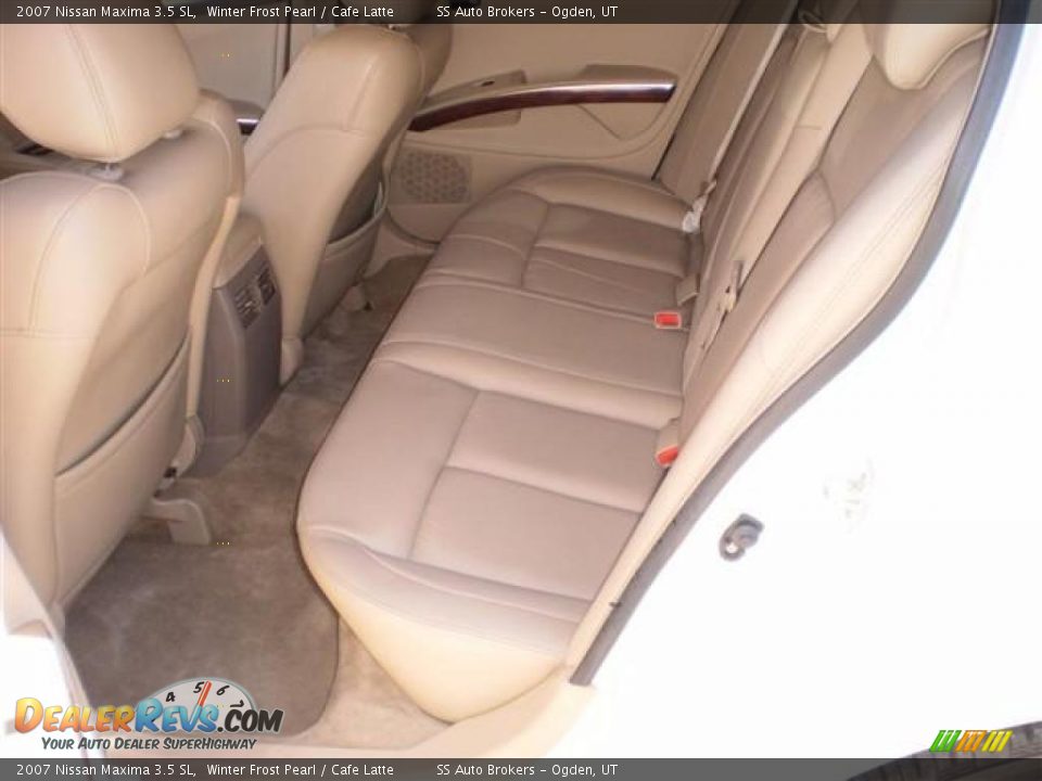 2007 Nissan Maxima 3.5 SL Winter Frost Pearl / Cafe Latte Photo #10