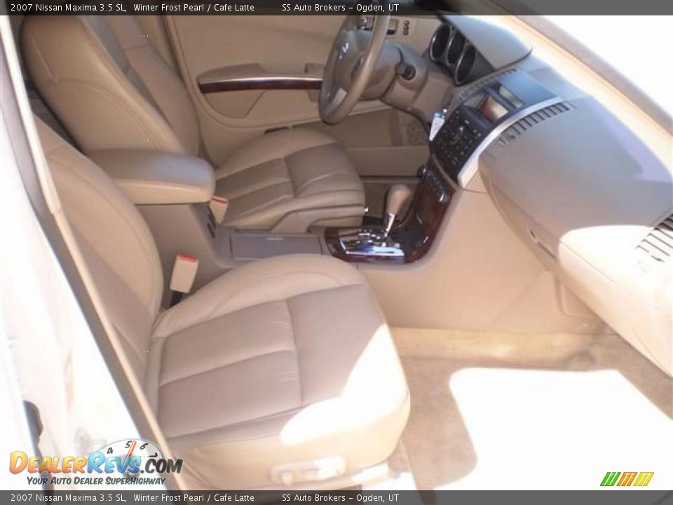 2007 Nissan Maxima 3.5 SL Winter Frost Pearl / Cafe Latte Photo #12