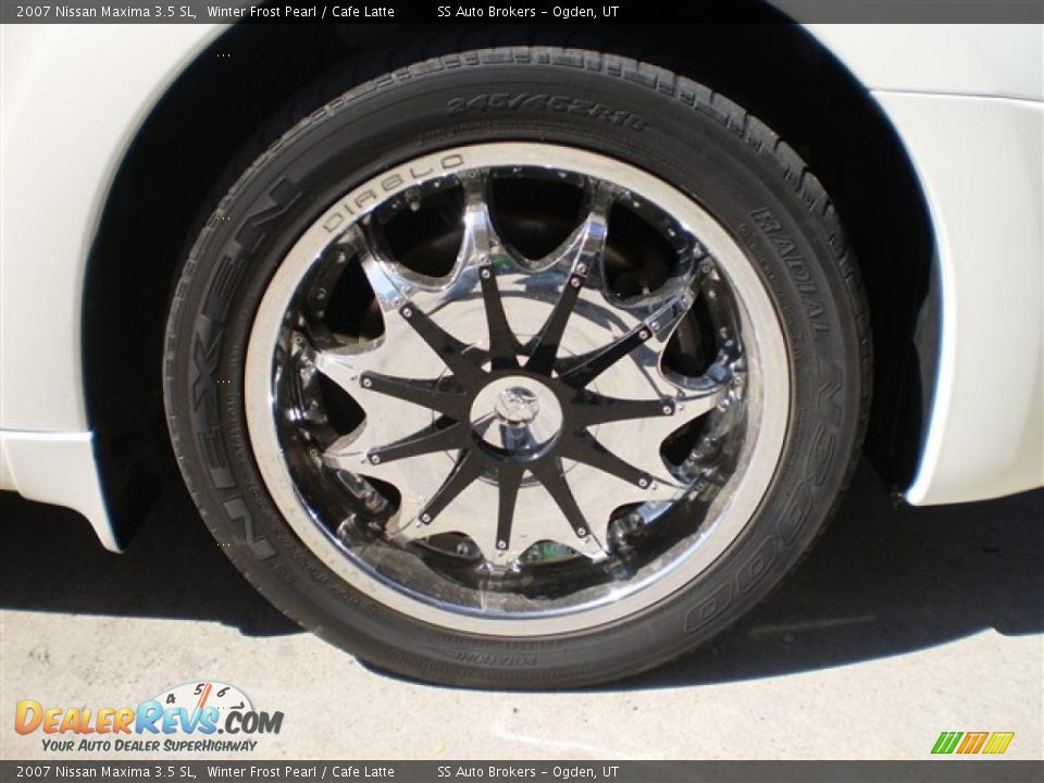 2007 Nissan Maxima 3.5 SL Winter Frost Pearl / Cafe Latte Photo #13