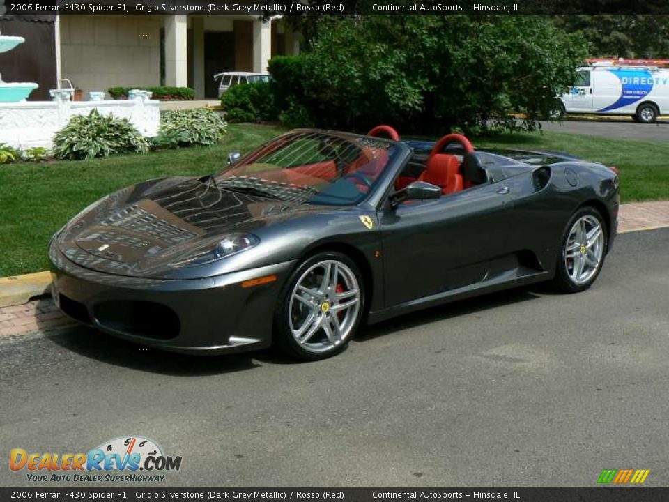 2006 Ferrari F430 Spider F1 Grigio Silverstone (Dark Grey Metallic) / Rosso (Red) Photo #1