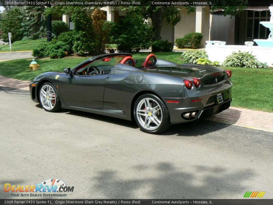 2006 Ferrari F430 Spider F1 Grigio Silverstone (Dark Grey Metallic) / Rosso (Red) Photo #2