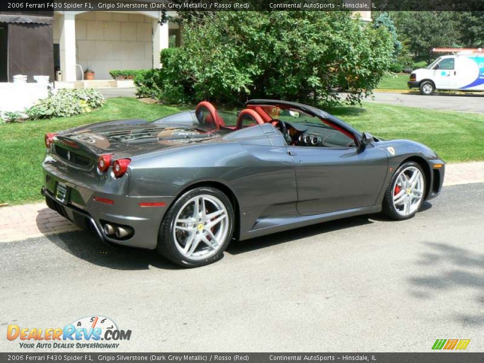 2006 Ferrari F430 Spider F1 Grigio Silverstone (Dark Grey Metallic) / Rosso (Red) Photo #3