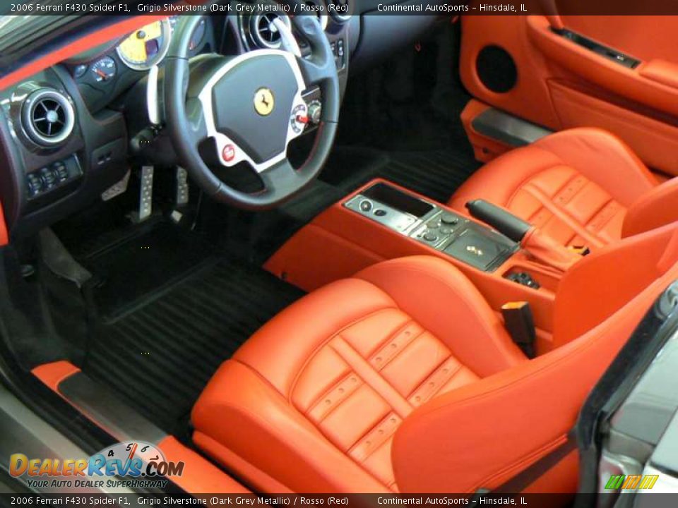 2006 Ferrari F430 Spider F1 Grigio Silverstone (Dark Grey Metallic) / Rosso (Red) Photo #5