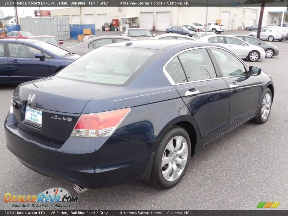 2010 Honda Accord EX-L V6 Sedan Bali Blue Pearl / Gray Photo #4