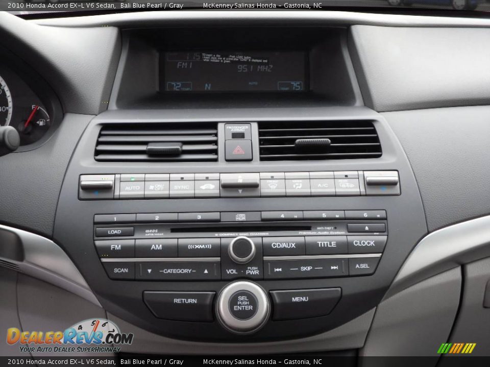 2010 Honda Accord EX-L V6 Sedan Bali Blue Pearl / Gray Photo #14
