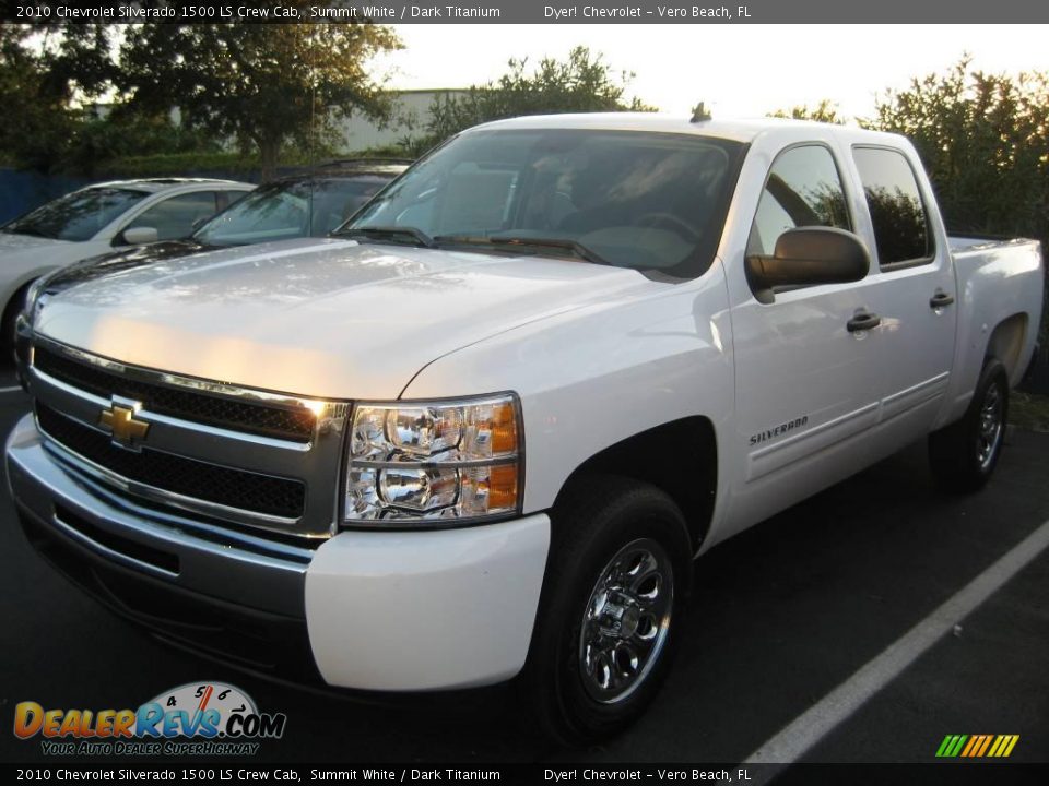 2010 Chevrolet Silverado 1500 LS Crew Cab Summit White / Dark Titanium Photo #1