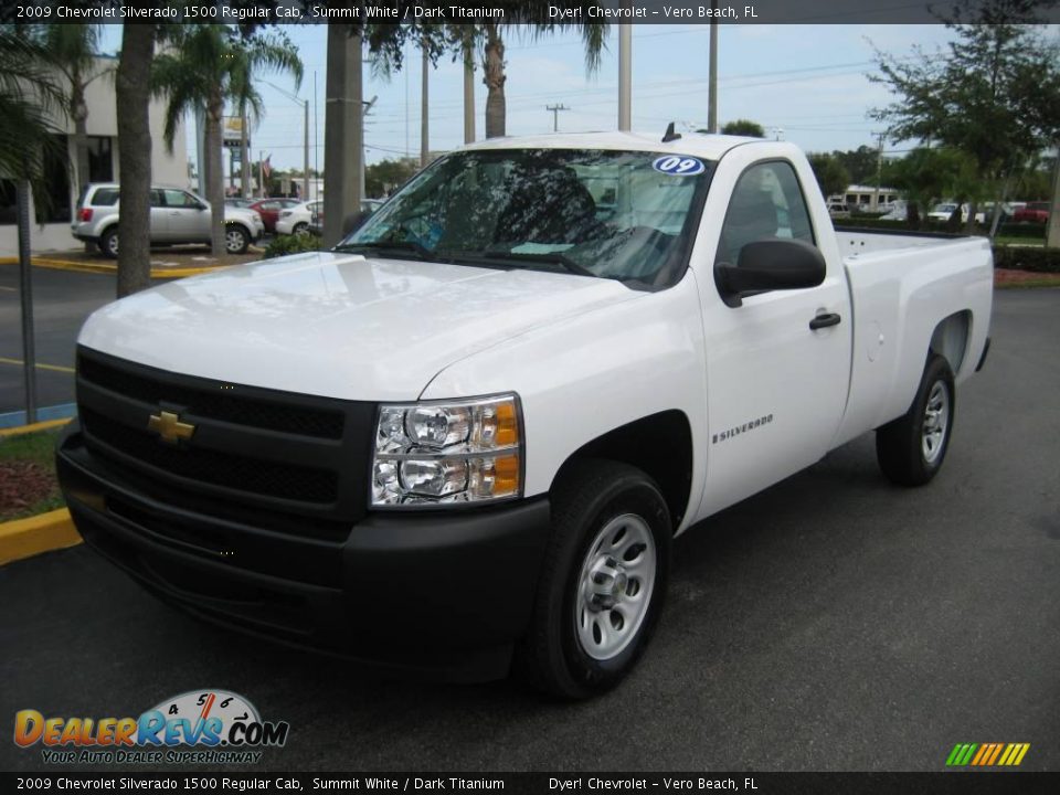 2009 Chevrolet Silverado 1500 Regular Cab Summit White / Dark Titanium Photo #1