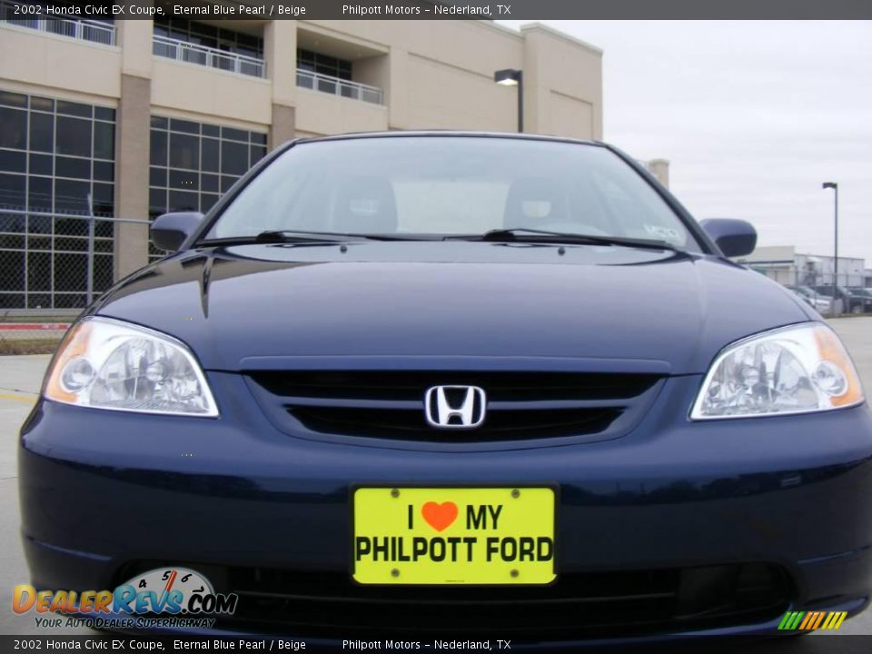 2002 Honda Civic EX Coupe Eternal Blue Pearl / Beige Photo #9