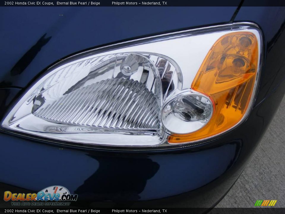 2002 Honda Civic EX Coupe Eternal Blue Pearl / Beige Photo #10