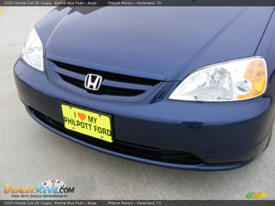 2002 Honda Civic EX Coupe Eternal Blue Pearl / Beige Photo #11