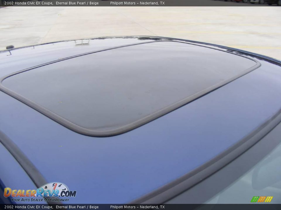 2002 Honda Civic EX Coupe Eternal Blue Pearl / Beige Photo #18
