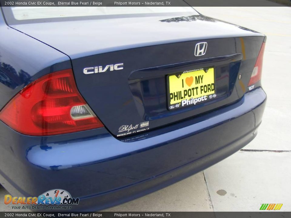 2002 Honda Civic EX Coupe Eternal Blue Pearl / Beige Photo #24