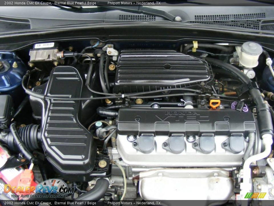 2002 Honda Civic EX Coupe Eternal Blue Pearl / Beige Photo #26